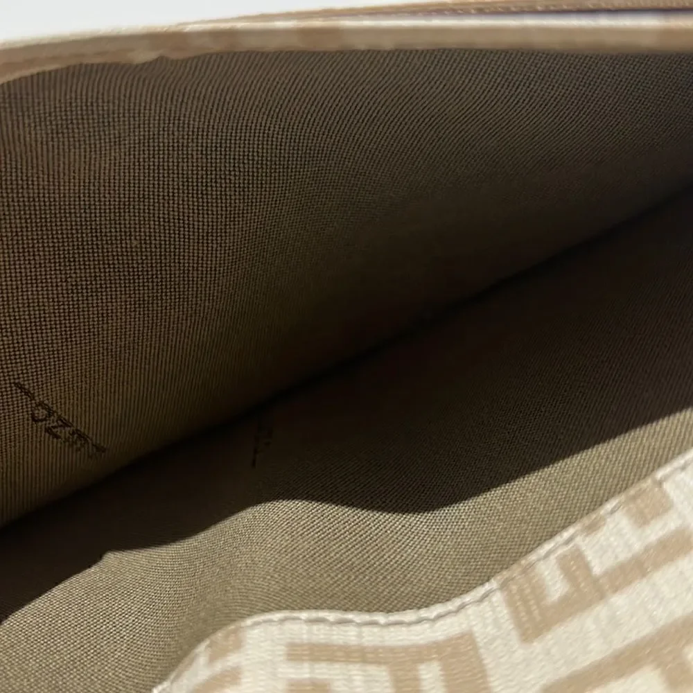 Fendi Wallet Purse Zucchino Canvas Leather Woman